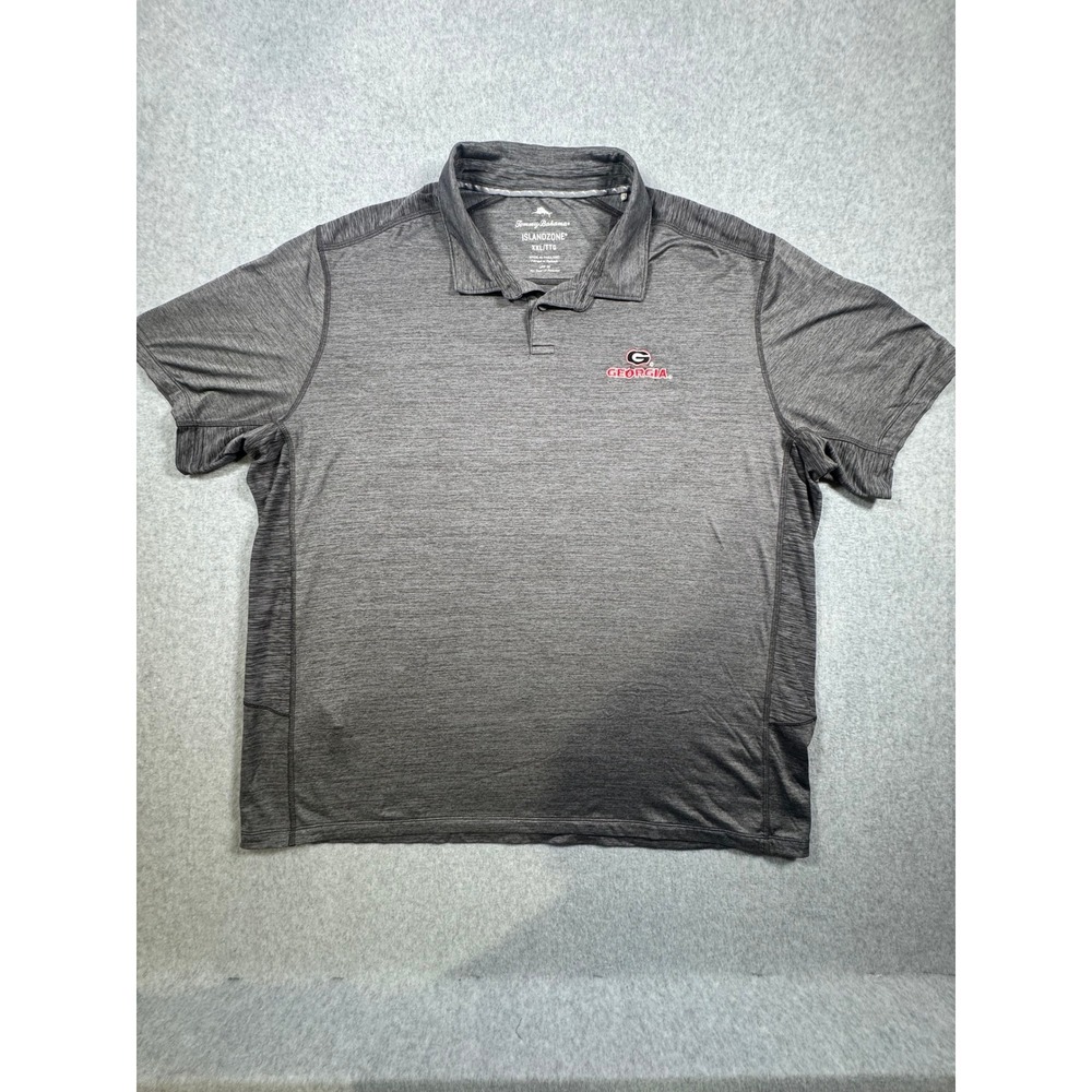 Tommy Bahama IslandZone Mens XXL Georgia Bulldogs Polo Shirt Heather Grey UPF 30